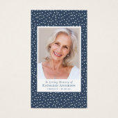 Carte de prière commémorative Blue Polka Dot (Devant)