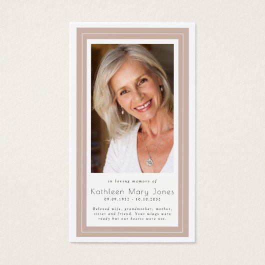 Carte de prière commémorative | Cadre Boho (Devant)