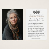 Carte de prière commémorative catholique (Devant & derrière)