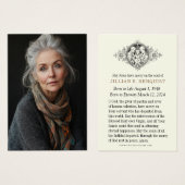 Carte de prière commémorative catholique (Devant & derrière)