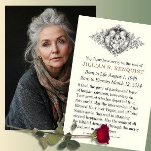 Carte de prière commémorative catholique