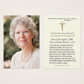 Carte de prière commémorative catholique (Devant & derrière)