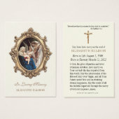 Carte de prière commémorative catholique Marie-Ang (Devant & derrière)