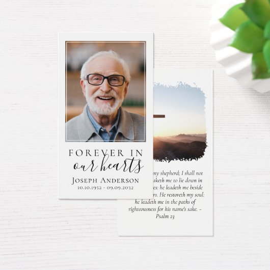 Carte de prière commémorative croisée (Bureau)