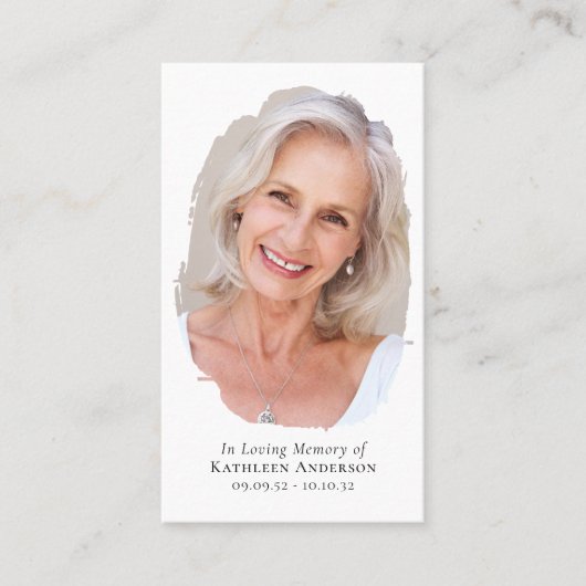 Carte de prière commémorative croisée (Devant)