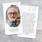 Carte de prière commémorative Croix de la photo en