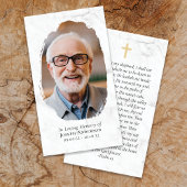 Carte de prière commémorative Croix de la photo en