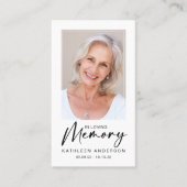 Carte de prière commémorative | Dans la mémoire ai (Devant)