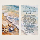 Carte de prière commémorative de coquillages funér (Devant & derrière)