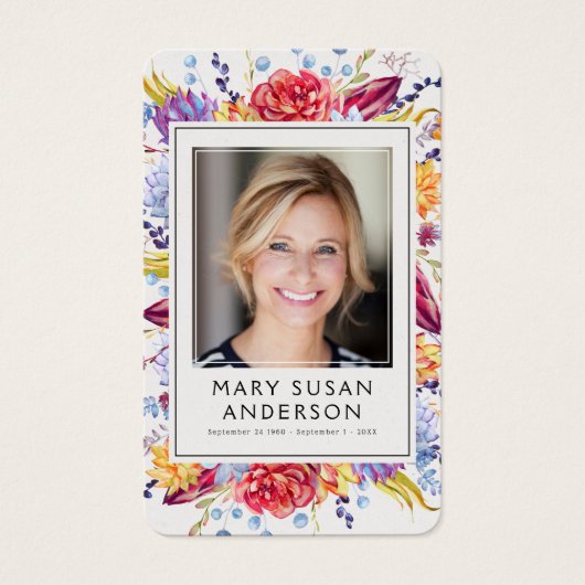 Carte de prière commémorative de funérailles (Devant)