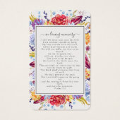 Carte de prière commémorative de funérailles (Dos)