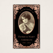 Carte de prière commémorative de funérailles rose  (Devant)