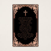 Carte de prière commémorative de funérailles rose  (Dos)