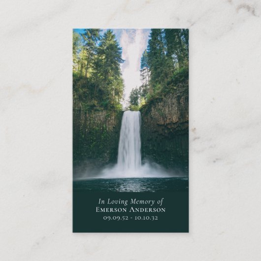 Carte de prière commémorative de la chute d'eau (Devant)