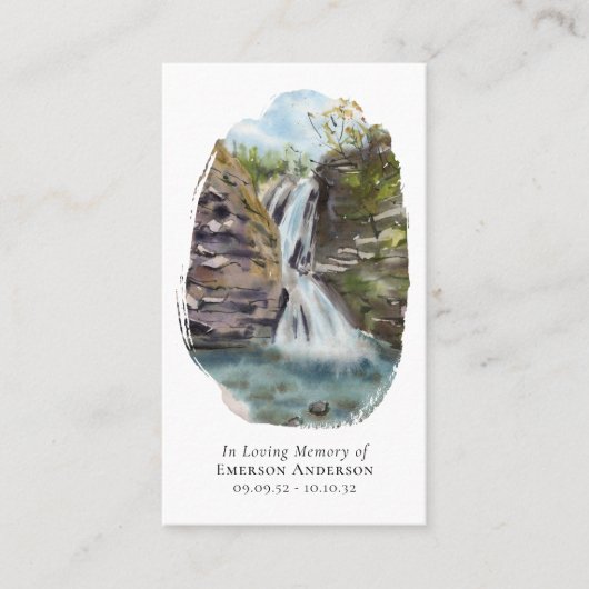 Carte de prière commémorative de la chute d'eau (Devant)