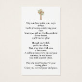 Carte de prière commémorative de la croix d'aquare (Dos)