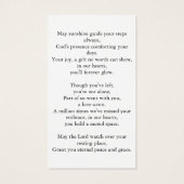 Carte de prière commémorative de la croix d'aquare (Dos)