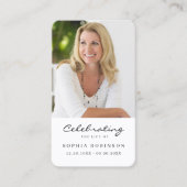 Carte de prière commémorative de la fête de la vie (Devant)