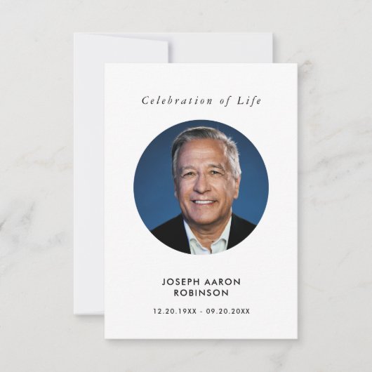 Carte de prière commémorative de la fête de la vie (Devant)