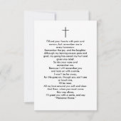 Carte de prière commémorative de la fête de la vie (Dos)