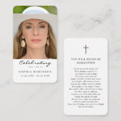 Carte de prière commémorative de la fête de la vie (Devant / Derrière)