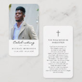 Carte de prière commémorative de la fête de la vie (Devant / Derrière)