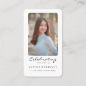 Carte de prière commémorative de la fête de la vie (Devant)