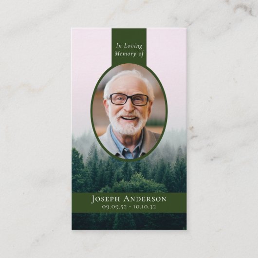 Carte de prière commémorative de la forêt ovale (Devant)