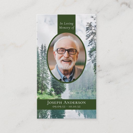 Carte de prière commémorative de la forêt ovale (Devant)