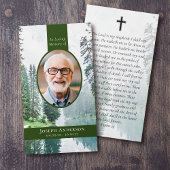 Carte de prière commémorative de la forêt ovale