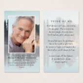 Carte de prière commémorative de la forêt photogra (Devant & derrière)