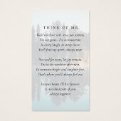 Carte de prière commémorative de la forêt photogra (Dos)