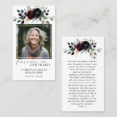 Carte de prière commémorative de la marine de Bour (Devant / Derrière)