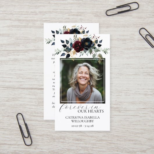 Carte de prière commémorative de la marine de Bour (Devant/Arrière en situation)