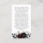 Carte de prière commémorative de la marine de Bour (Dos)