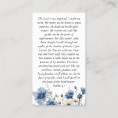 Carte de prière commémorative de la photo bleu-ble (Dos)