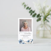 Carte de prière commémorative de la photo bleu-ble (Debout devant)