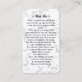 Carte de prière commémorative de la photo de marbr (Dos)