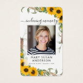 Carte de prière commémorative de la photo de tourn (Devant)