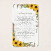 Carte de prière commémorative de la photo de tourn (Dos)