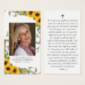 Carte de prière commémorative de la photo de tourn (Devant & derrière)