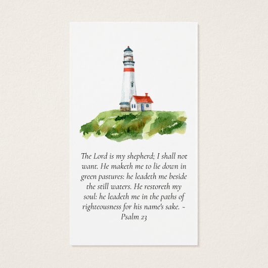 Carte de prière commémorative de la photo du phare (Dos)