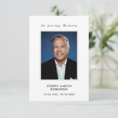 Carte de prière commémorative de la photo funérair (Debout devant)