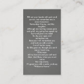 Carte de prière commémorative de la photo funérair (Dos)