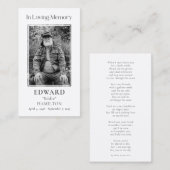 Carte de prière commémorative de la photo funérair (Devant / Derrière)