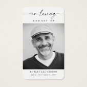 Carte de prière commémorative de la photo funérair (Devant)