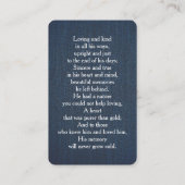 Carte de prière commémorative de la photo funérair (Dos)