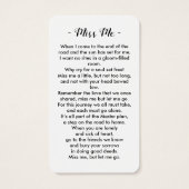 Carte de prière commémorative de la photo funérair (Dos)