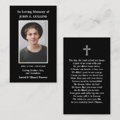 Carte de prière commémorative de la photo funérair (Devant / Derrière)