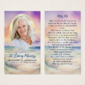 Carte de prière commémorative de la photo ovale de (Devant & derrière)